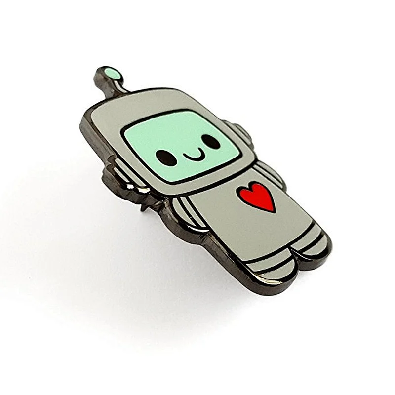 china manufacturers cartoon robot metal bulk soft enamel lapel pin