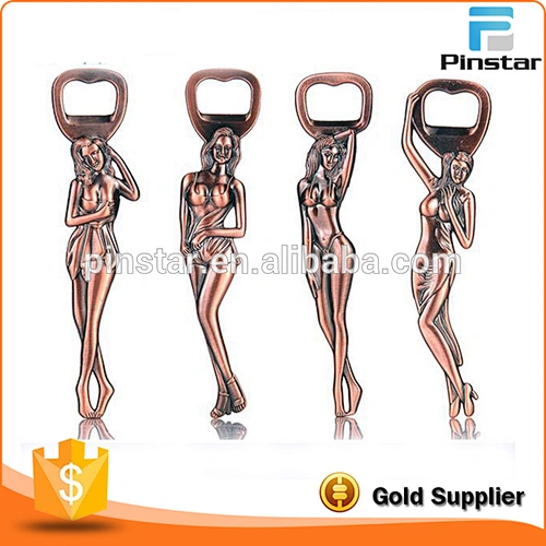 2017 Hot Sale Sexy Girl Zinc Alloy Antique Copper Bottle Opener