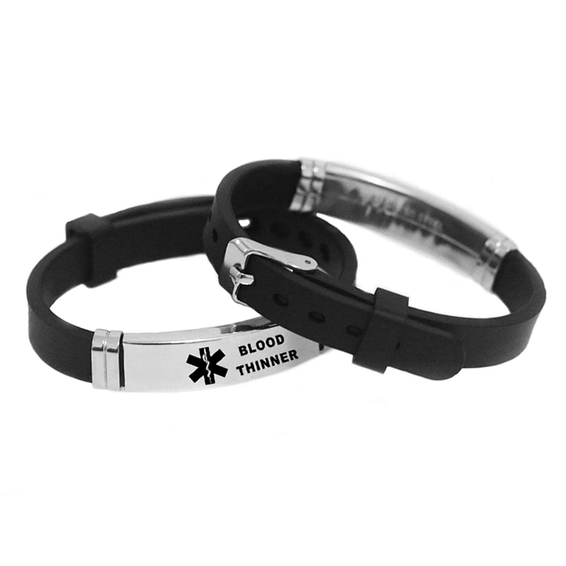 Stainless Steel Life Star Medical Silicone Bracelet