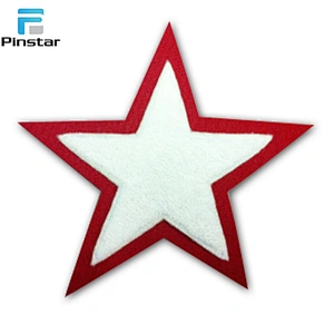 Custom iron on embroidered star shaped towel chenille patches for clothing