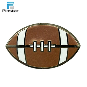 Cheap enamel american football shaped memorial lapel pin badges