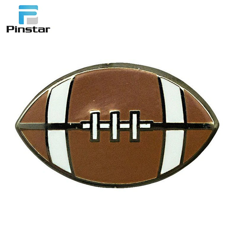 Cheap enamel american football shaped memorial lapel pin badges