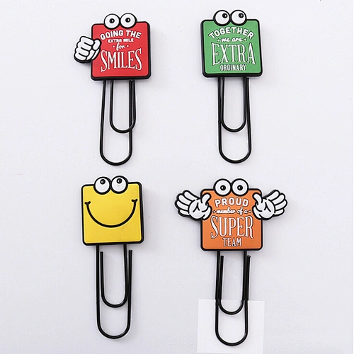 Cartoon Korean Magnet Paper Clip Custom PVC Bookmark