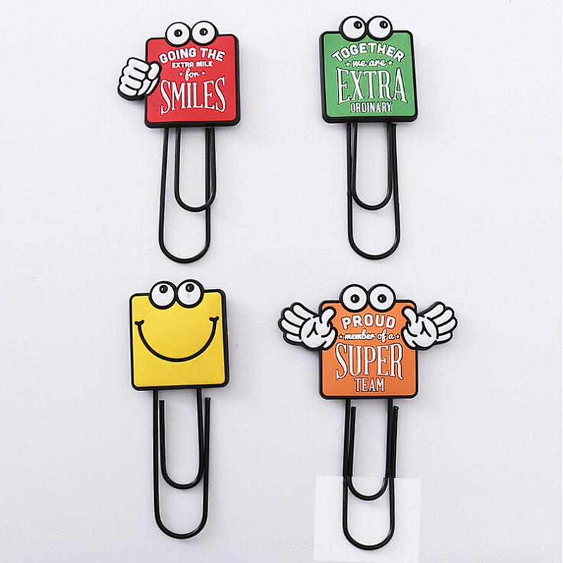 Cartoon Korean Magnet Paper Clip Custom PVC Bookmark
