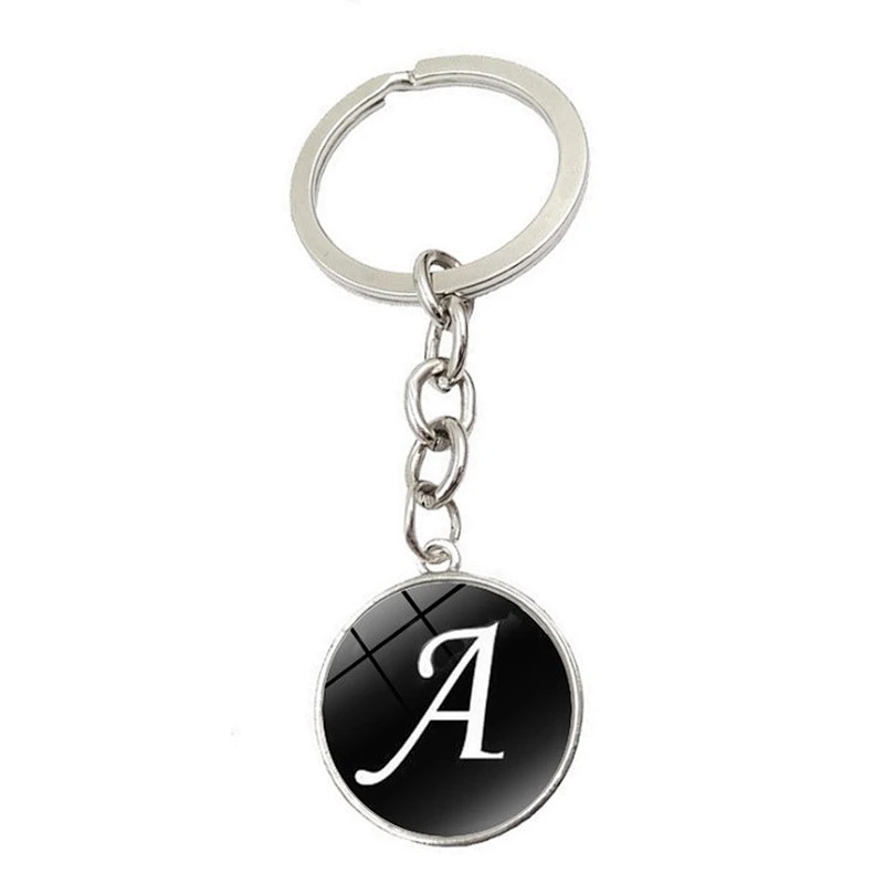 26 different letters English ephabets letter metal charms keychain