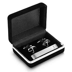 Simple design custom logo stainless steel cufflinks