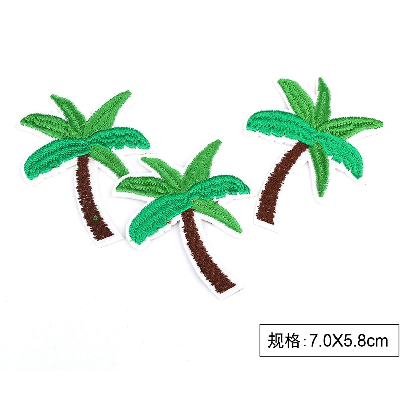 Wholesale In Stock DIY Fruit Embroidery Iron On Patches Custom Palm Tree Patch