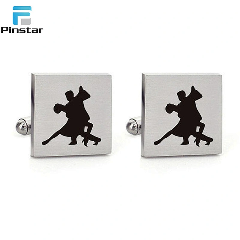 Wholesale Fashion dancing man and woman Metal Custom Cufflink and tie clip