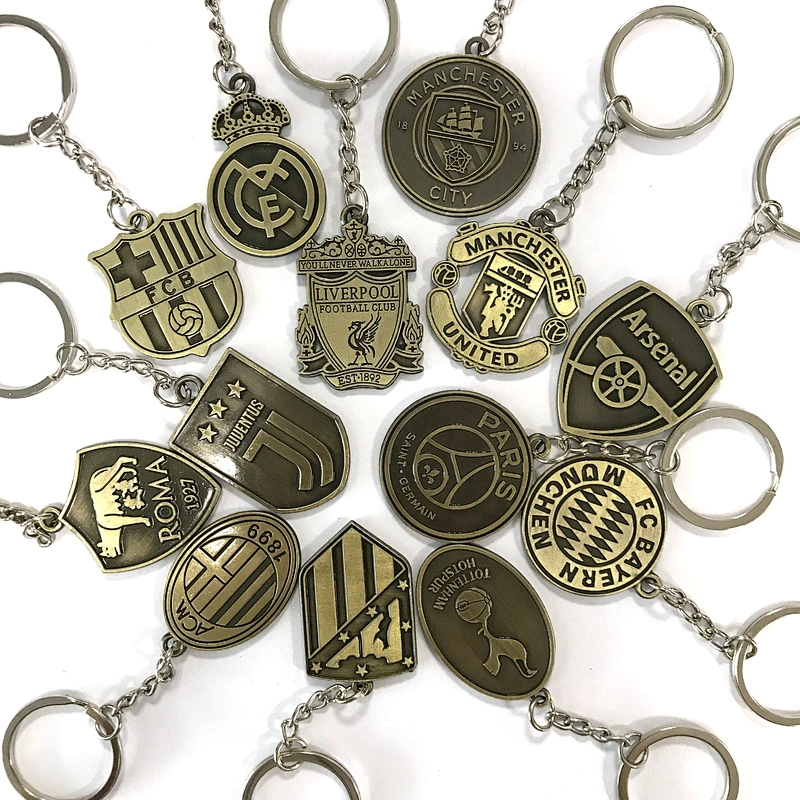Antique Copper Football Team Keychains Metal Keychain Football Club