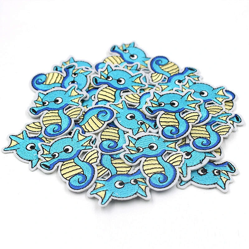 factory sales custom bulk hippocampi embroidery patches for clothes