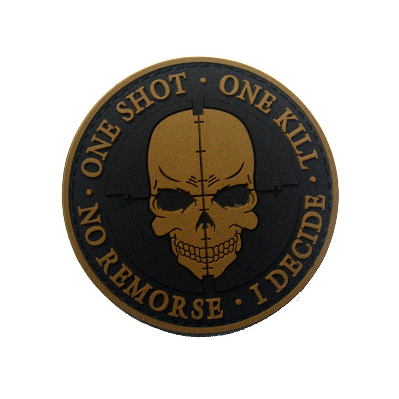 Wholesale In Stock Ruber Patches Skull Head Design 3D PVC Patch