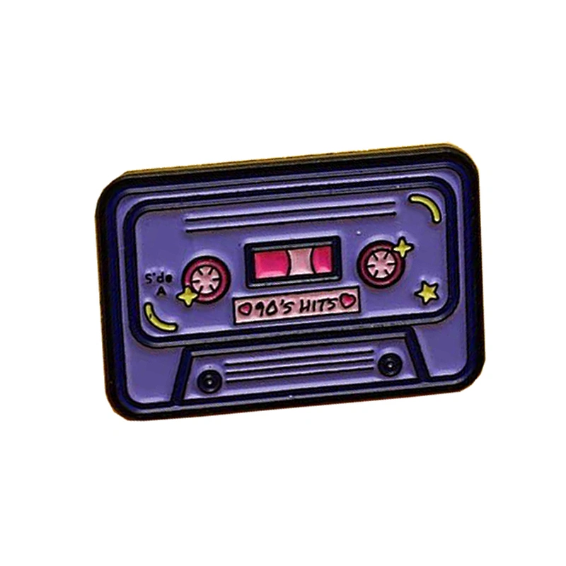 Black Nickel Plated Pink Tape Soft Enamel Pin