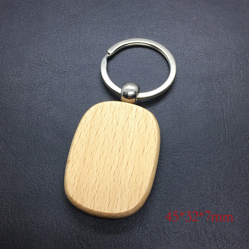 Wholesale high quality promotional customize carving logo blank wooden keychain