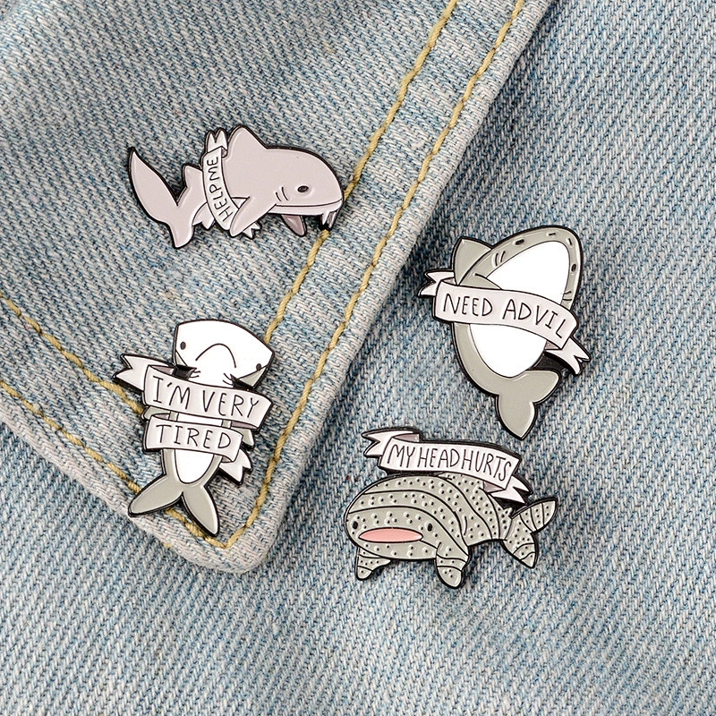 High Quality Custom Pins Animal Shark Soft Enamel Lapel Pin