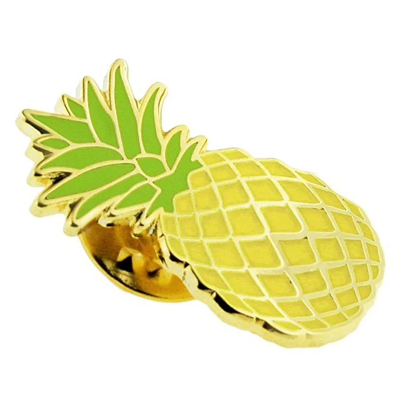 Hot selling custom pineapple shape hard enamel lapel pins