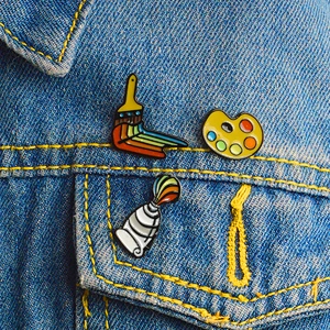 Custom Palette Pin Strip Brush Enamel Pin