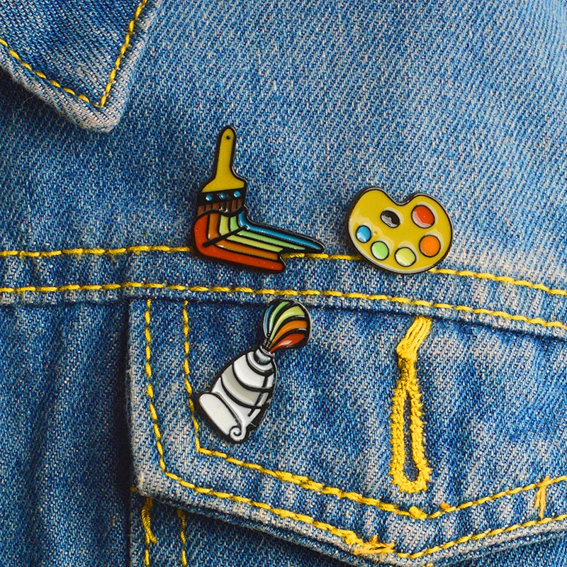 Custom Palette Pin Strip Brush Enamel Pin