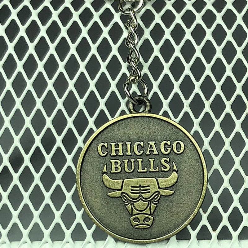 Antique Copper Pendant Metal Bag Keychains Basketball Team keychain