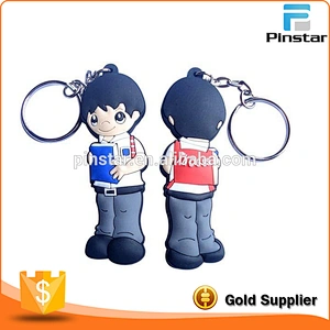 Hot Selling Custom Key Shaped Key Ring Soft PVC Rubber Keychain