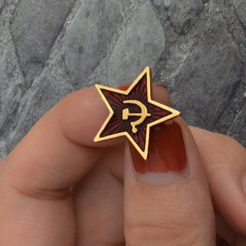 Wholesale In Stock Small Size Red Star Badge The Russia Soviet Union Enamel Lapel Pin