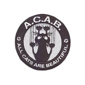 Little cute cat shape embroidery design patch iron on backing