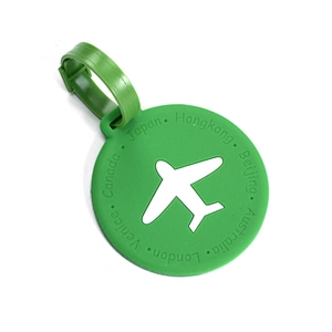 Cheap Bulk Round Airplane PVC Rubber Custom Luggage Tag