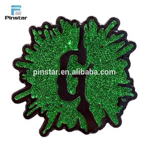 High quality wholesale custom glitter soft enamel lapel pin factory