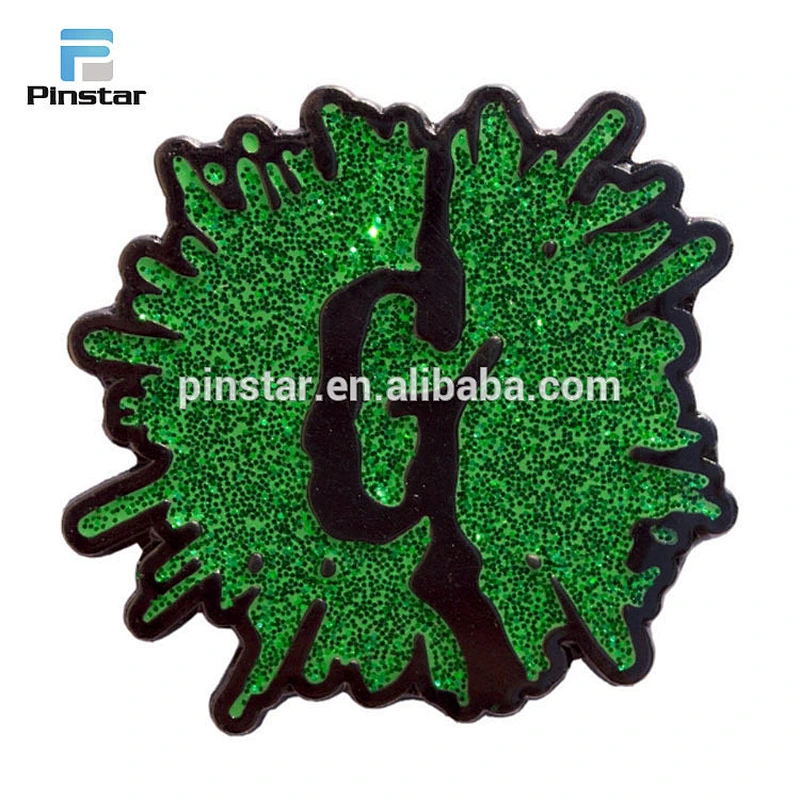 High quality wholesale custom glitter soft enamel lapel pin factory