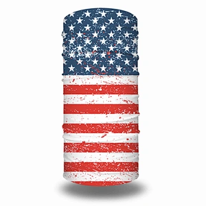 Wholesale In Stock High Quality Dustproof Bandana Head Scarf USA American Flag Seamless Bandana
