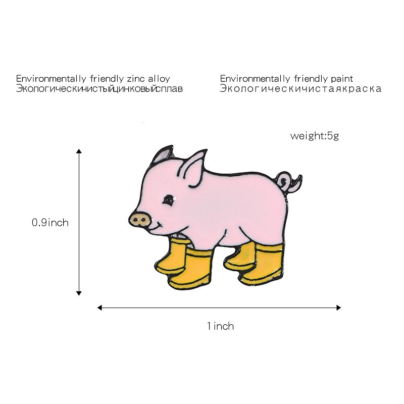 Wholesale Trendy Custom Animal Piggy Metal Badge Cute Pink Pig Enamel Lapel Pin