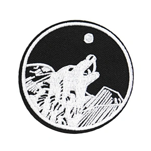 Factory Making Cheap Price Custom Round Shaped Embroidery Black and White Patch
