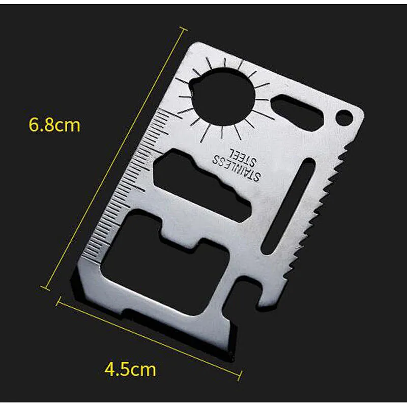 11in1 Multifunction Stainless Steel Emergency Pocket Card Survival Tool gift