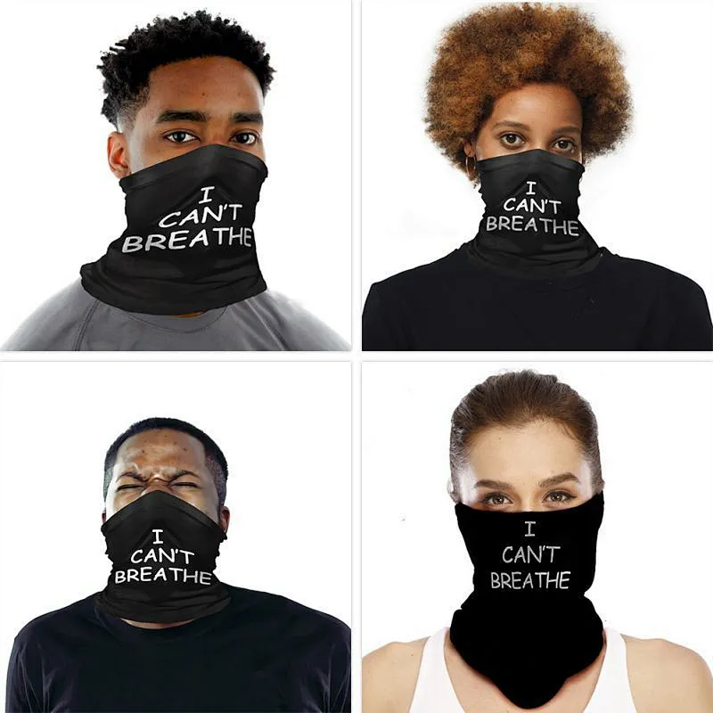 Factory Wholesale In Stock Black Lives Matter Face Tube Bandana I CAN' BREATHE Head Scarf