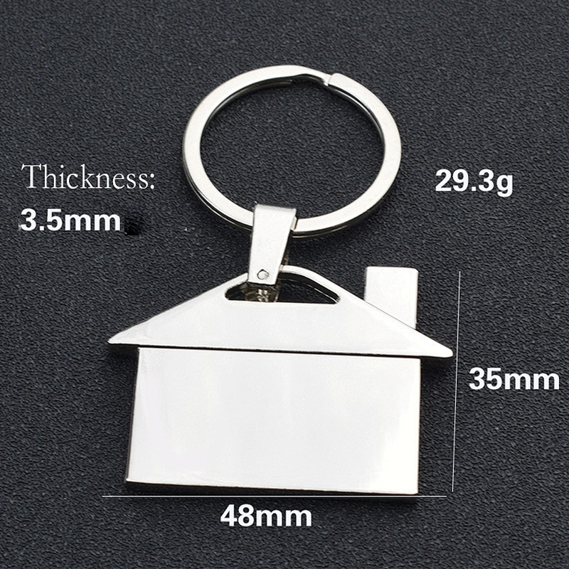 Blank House Shape Metal Keychain Custom Engrave Logo