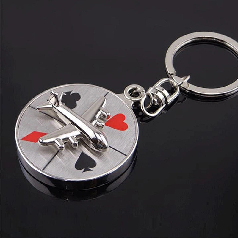 Customized 3D airplane metal key chain for wholesale