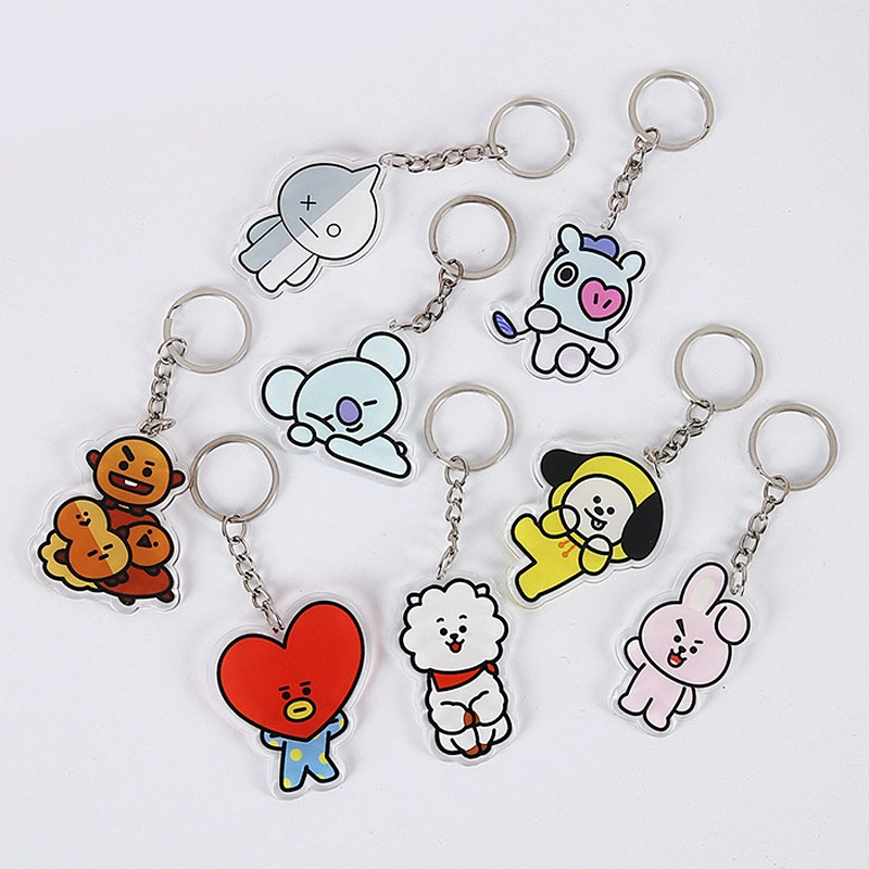 Factory Making Cheap Customized Kpop Souvenir Gift Charm Keychains Custom BTS Photo Acrylic Charms
