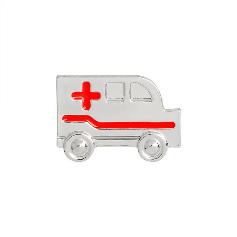 Women Medical Jewelry Doctor Nurse Enamel Ambulance Badges Brooches Lapel Pins