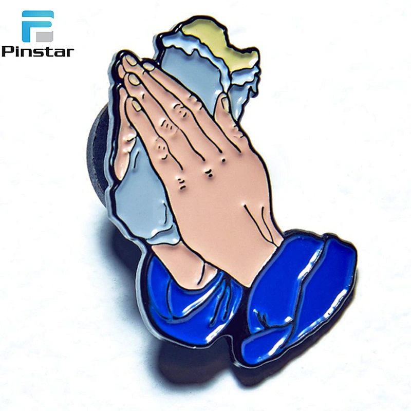 Wholesale Custom Metal Christian Praying Hands Shaped Lapel Pins