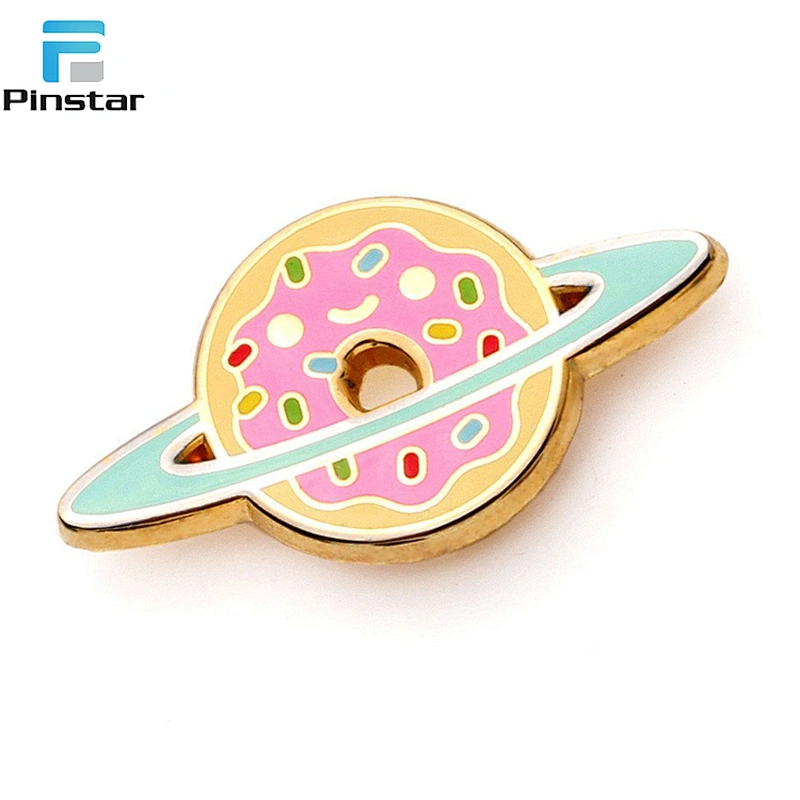 Factory price custom metal planet astronaut lapel pin badge with chain