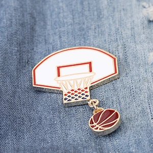 Basketball Pin with Basket Sport Pin Badge