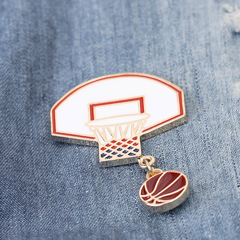 Basketball Pin with Basket Sport Pin Badge