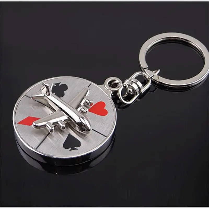 Customized 3D airplane metal key chain for wholesale