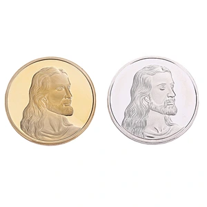Free sample high quality Jesus embossed Souvenir Coins