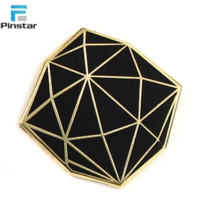Factory Directly Sale Diamond Hard Enamel Metal Lapel Hat Pin with glitter