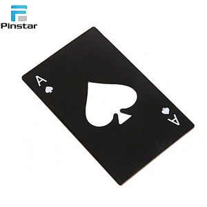 Stainless Steel Playing Card Ace of Spades Poker Bottle Opener