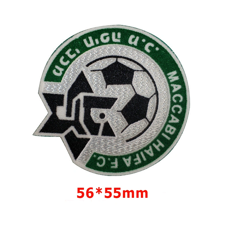 Wholesale price iron on soccer embroidered patch Custom Flocking patch
