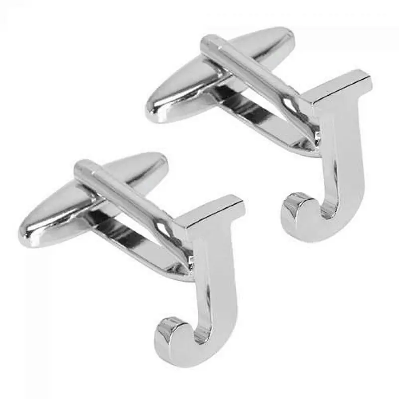 Capital letter style metal alloy cufflinks for men suit