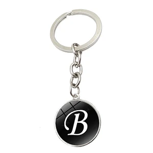 26 different letters English ephabets letter metal charms keychain