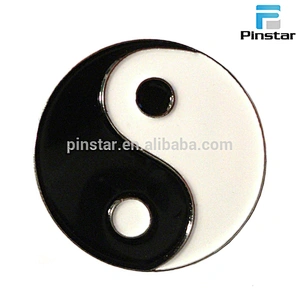 Custom Chinese Feng Shui Symbol Metal Lapel Pin Yin Yang Enamel Pin Badge