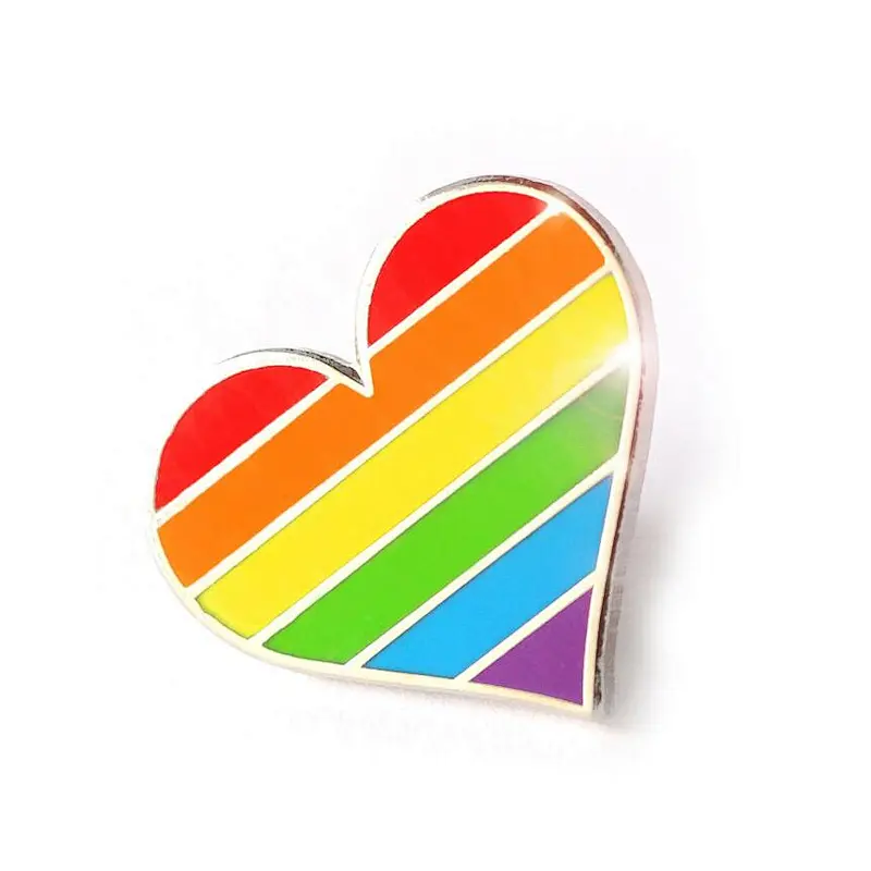 Wholesale LGBT Lesbian Gay Pride Badge Rainbow Flag Custom Enamel lapel Pin
